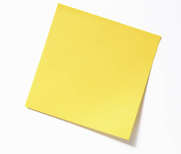 Blank yellow sticky note isolated on white background with clipping path.